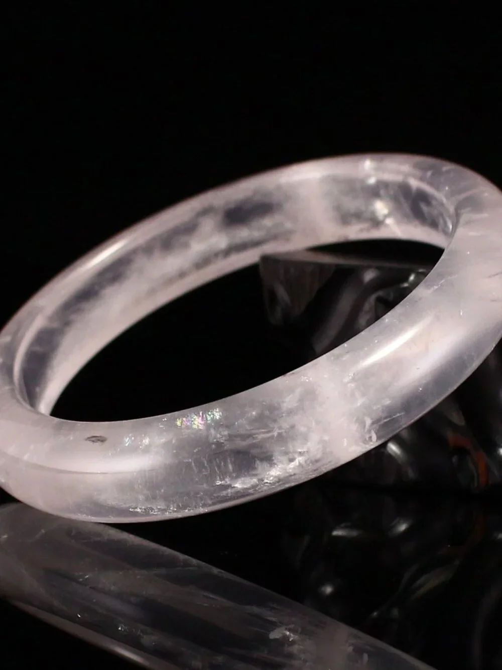 Natural Rose Quartz Bangle 54.59g 62.5mm ID Mozambique Pink Gemstone Certified